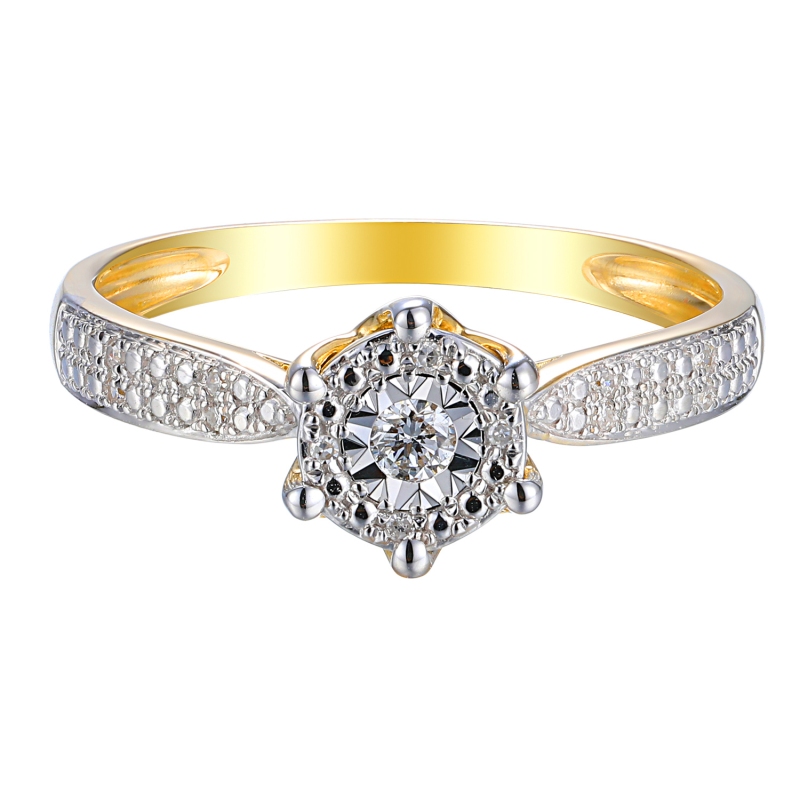 Pierścionek z diamentami (R73487 Y): 10 - zdjęcie: 2