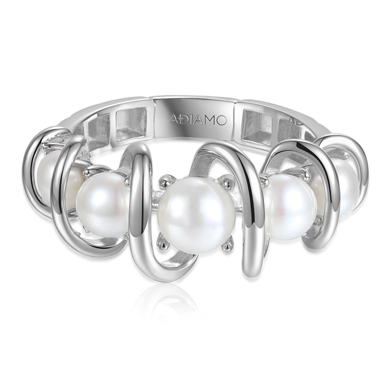 Pierścionek srebrny pozłacany z perłami (R100860 W PL 925) : 10 - zdjęcie: 4