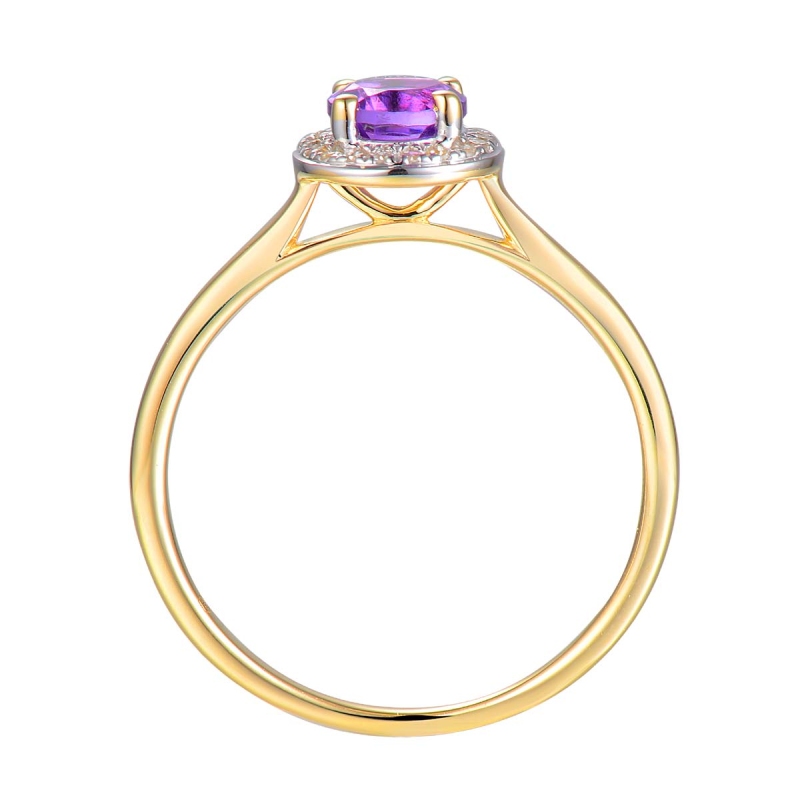 Pierścionek z ametystem i diamentami (R62900 Y M AM): 8 - zdjęcie: 3