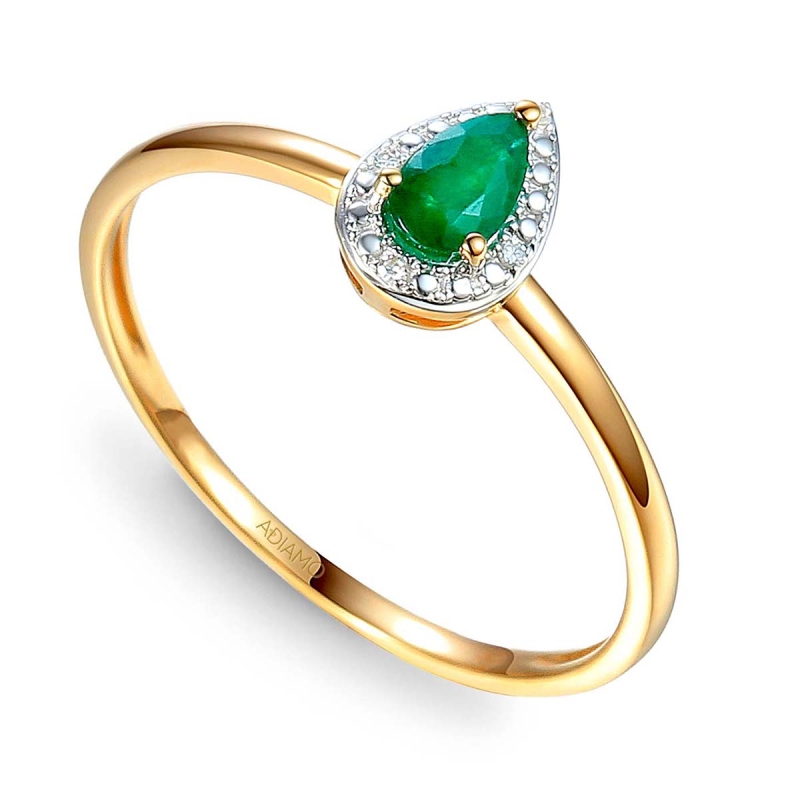 Pierścionek ze szmaragdem i diamentami (R69348 Y EM): 10 - zdjęcie: 1