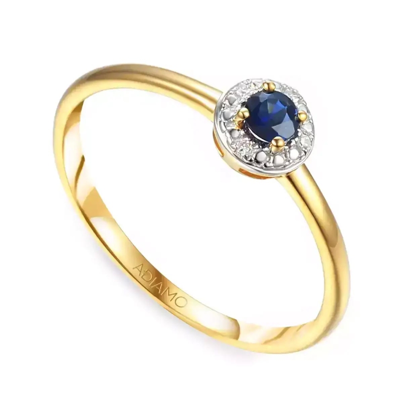 Pierścionek z szafirem i diamentami (R69341 Y SA): 7 - zdjęcie: 1