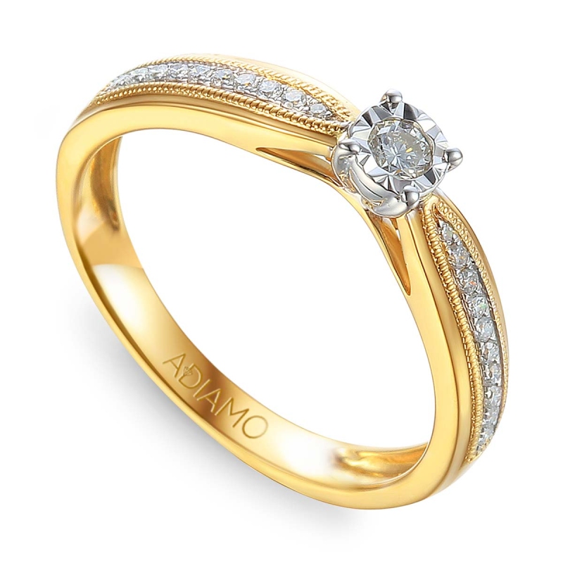 Pierścionek z diamentami (R55129 YW): 10 - zdjęcie: 1