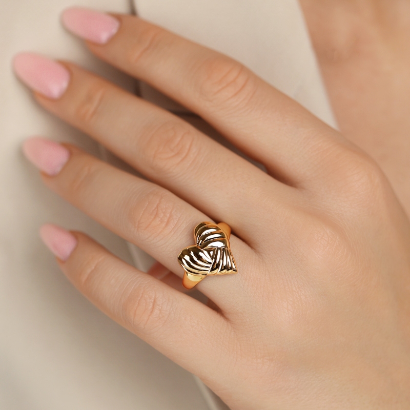 Pierścionek srebrny pozłacany (R100865 Y 925): 10 - zdjęcie: 2