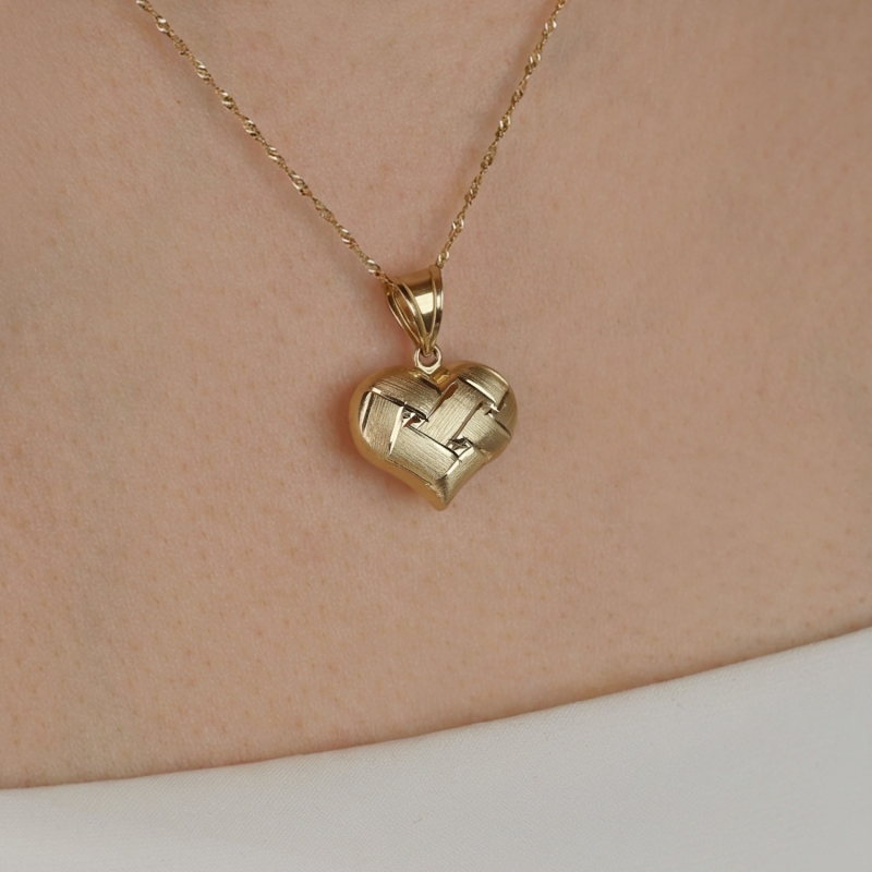 Złota zawieszka serce (P26042 Y) - zdjęcie: 3