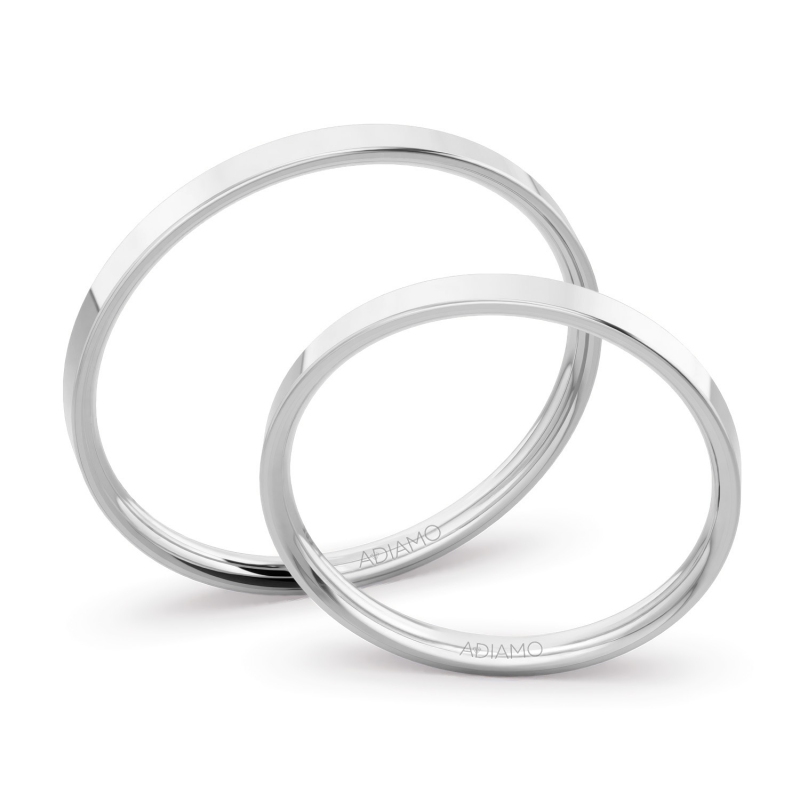 Obrączki ślubne, białe złoto, płaskie, 2mm: 8, 23 - zdjęcie: 1
