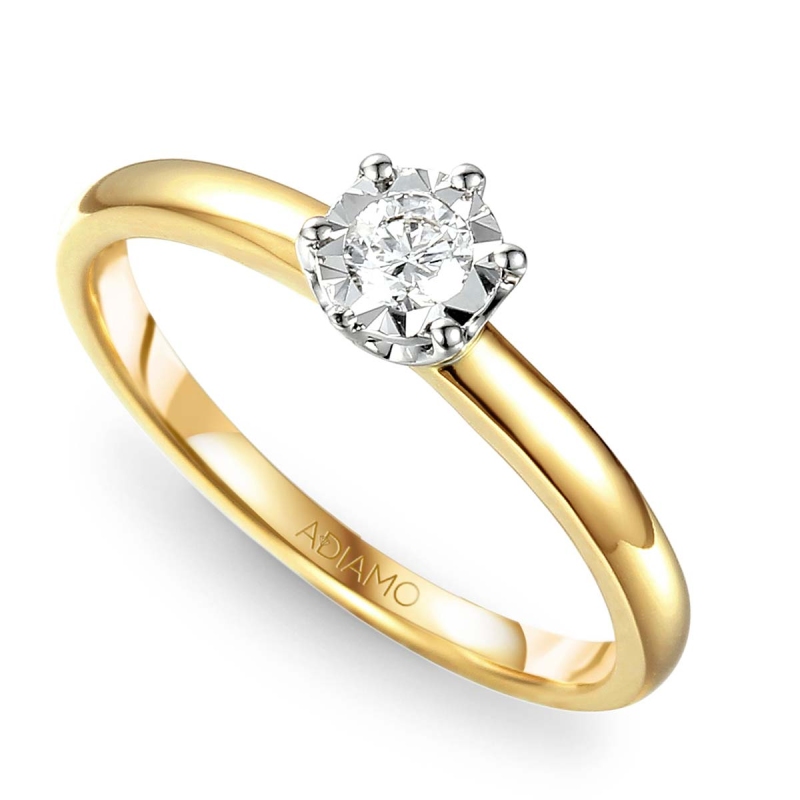 Pierścionek z diamentem (R55117 YW 0,14ct): 7 - zdjęcie: 1