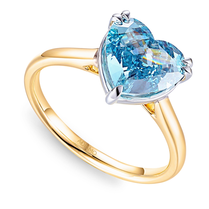 Pierścionek z niebieskim diamentem laboratoryjnym (R96126 2,78ct YW LGDB): 15 - zdjęcie: 1