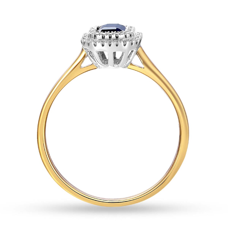 Pierścionek z szafirem i diamentami (R87499 YW SA): 7 - zdjęcie: 4