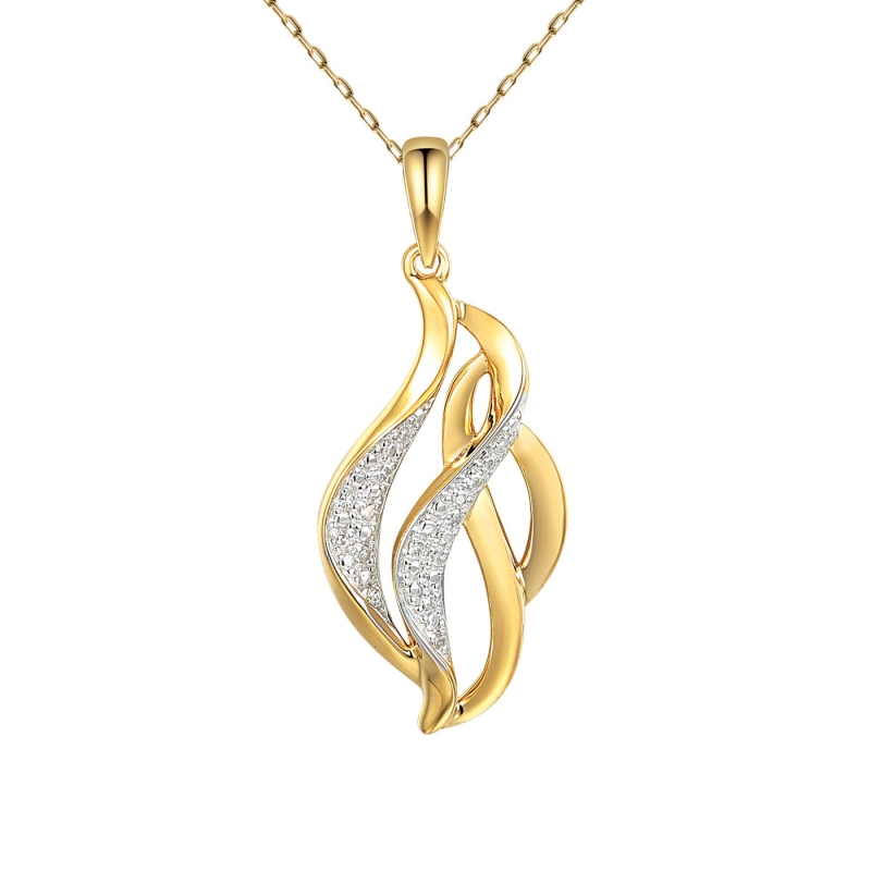 Zawieszka z żółtego złota z diamentami 0,04 ct (P93411 Y) - zdjęcie: 1