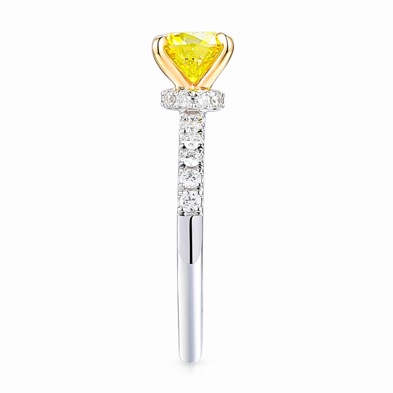 Pierścionek z żółtym diamentem laboratoryjnym (R98516 1,03ct YW LGDY): 14 - zdjęcie: 3
