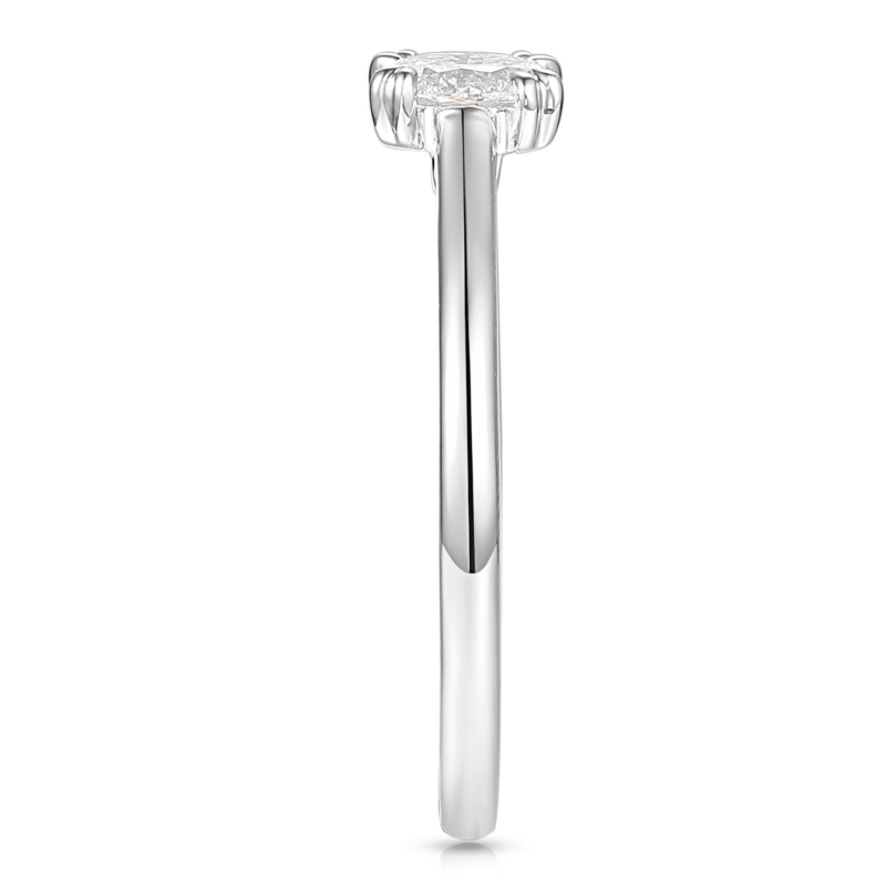 Pierścionek z białego złota z diamentem laboratoryjnym w szlifie owalnym - 0,30 ct (R96118 W LGD 0,31ct): 10 - zdjęcie: 3