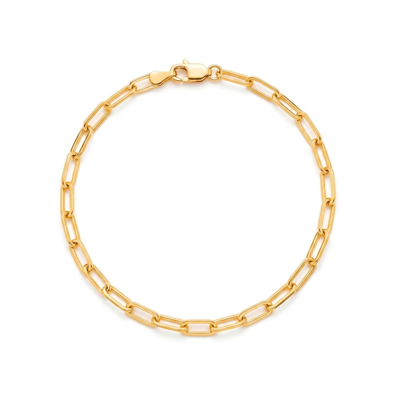 Bransoletka z żółtego złota - podłużny ankier - 2,37 g - 21 cm (B26245 Y) - zdjęcie: 1