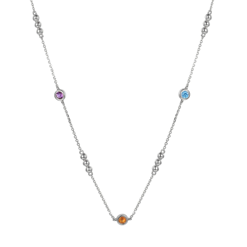 Naszyjnik z kamieniami kolorowymi (N07603 W C AM,BT,CT) - zdjęcie: 1