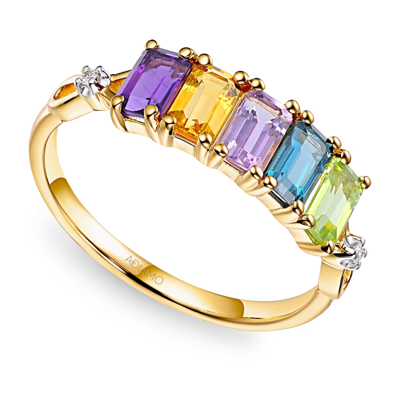 Pierścionek z kolorowymi kamieniami (R100260 Y BT,CT,AM,PT,PAM): 13 - zdjęcie: 1