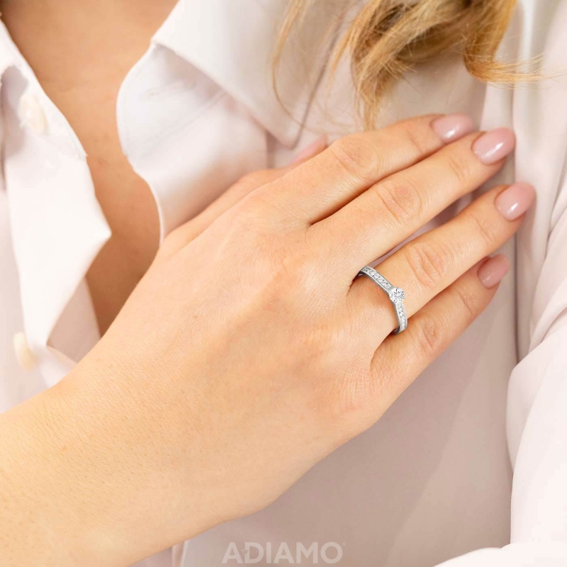 Pierścionek z diamentami (R31737 W): 9 - zdjęcie: 2