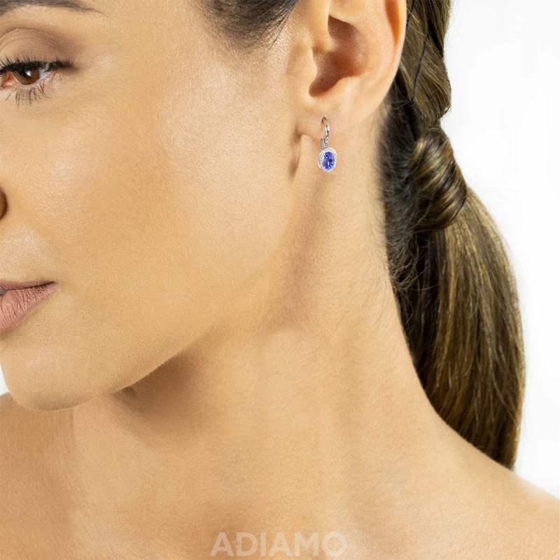 Kolczyki z tanzanitami i diamentami (E62898 W P M T) - zdjęcie: 2