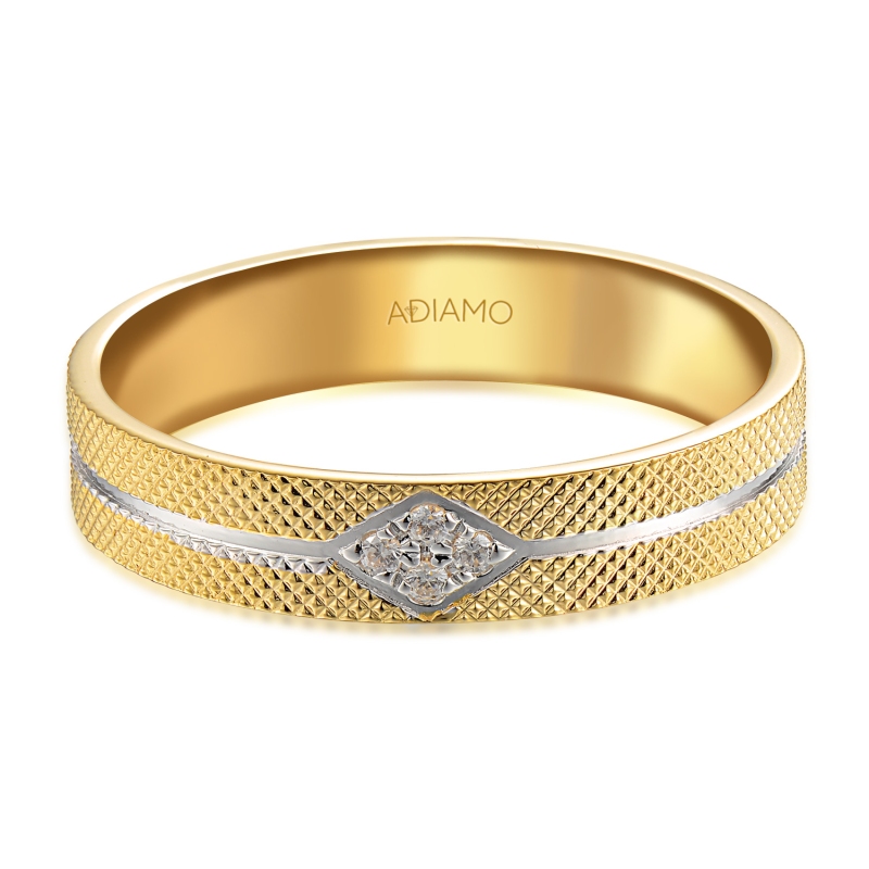 Obrączka z diamentami, 4 mm (O-R99904 YW): 8 - zdjęcie: 3