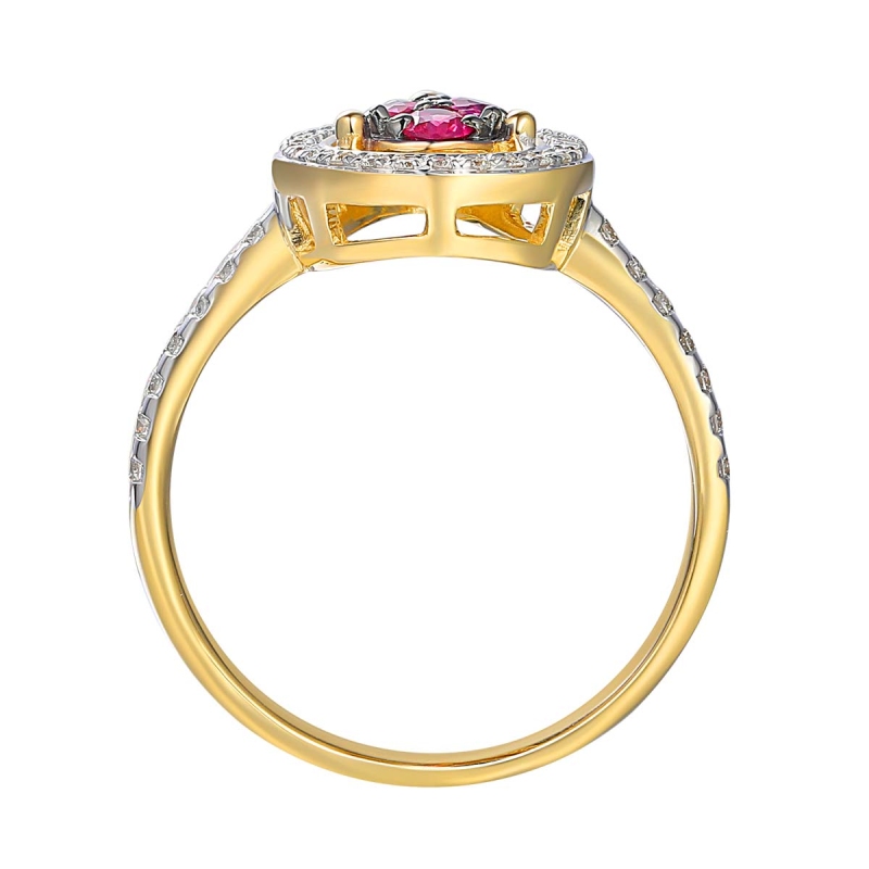 Pierścionek z rubinami i diamentami (R71806 Y RU): 7 - zdjęcie: 2