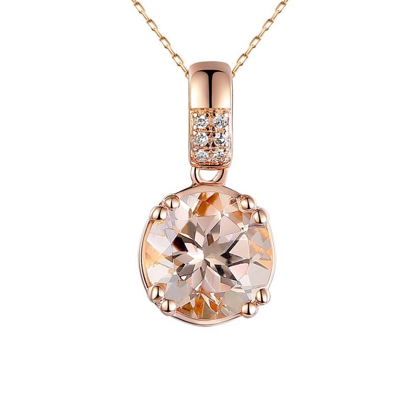 Zawieszka z morganitem i diamentami (P82457 R MR) - zdjęcie: 1