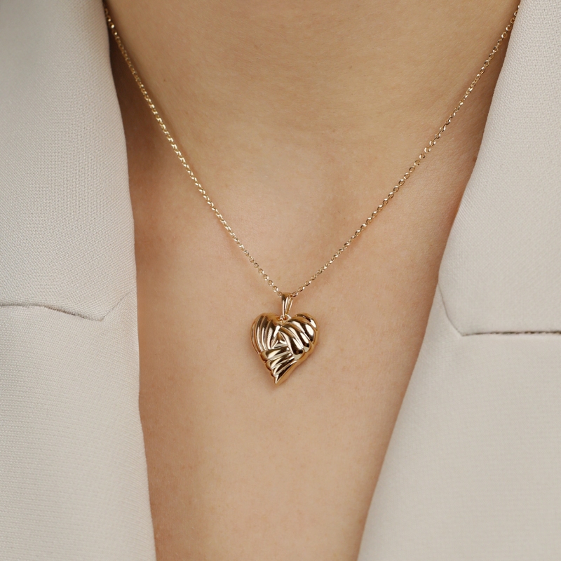 Zawieszka srebrna pozłacana - serce (P100865 Y 925) - zdjęcie: 2