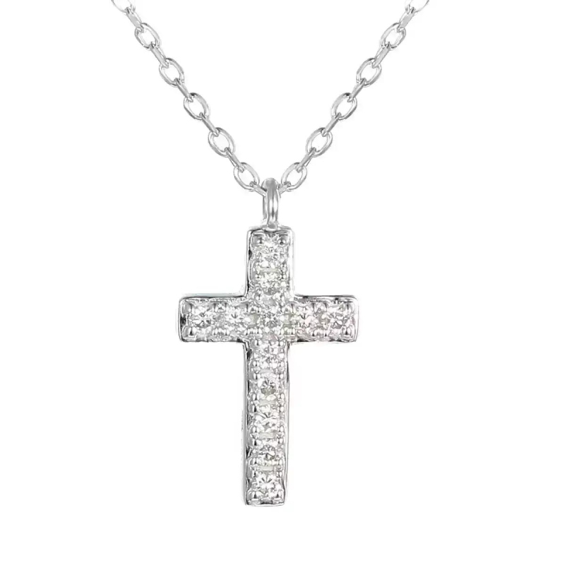 Naszyjnik krzyżyk z diamentami (N08275 W C) - zdjęcie: 1