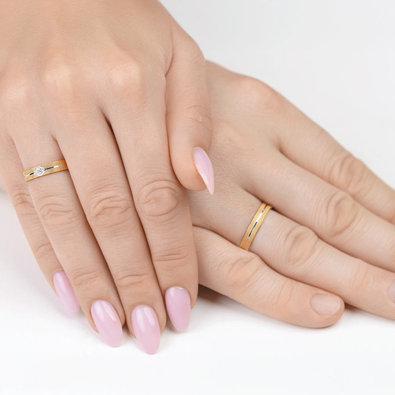 Obrączka dwukolorowe złoto, 4 mm (O-R99905 YW): 18 - zdjęcie: 2