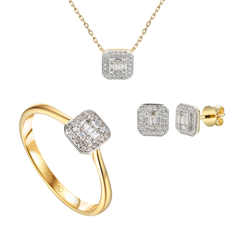 Komplet bizuterii z diamentami (E+R71618+N11582) - zdjęcie: 1