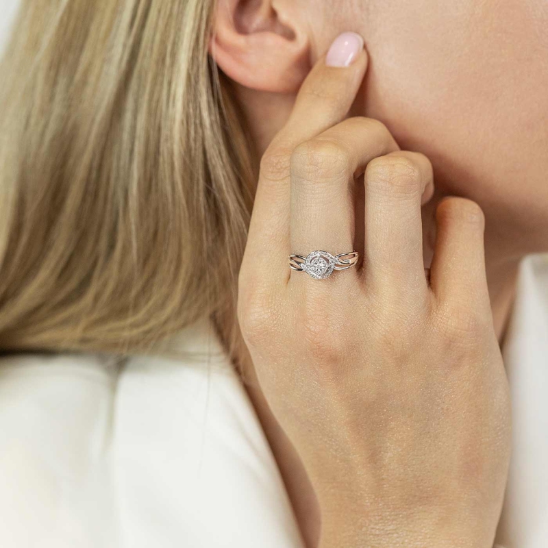 Pierścionek z diamentami (R59038 W): 10 - zdjęcie: 2