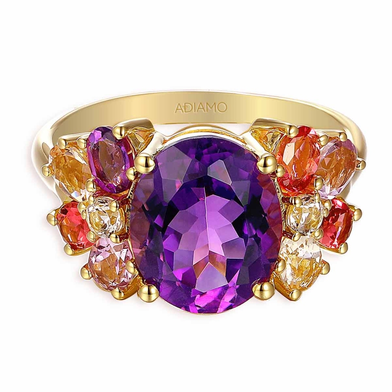 Pierścionek z kolorowymi kamieniami (R88902 Y): 7 - zdjęcie: 2