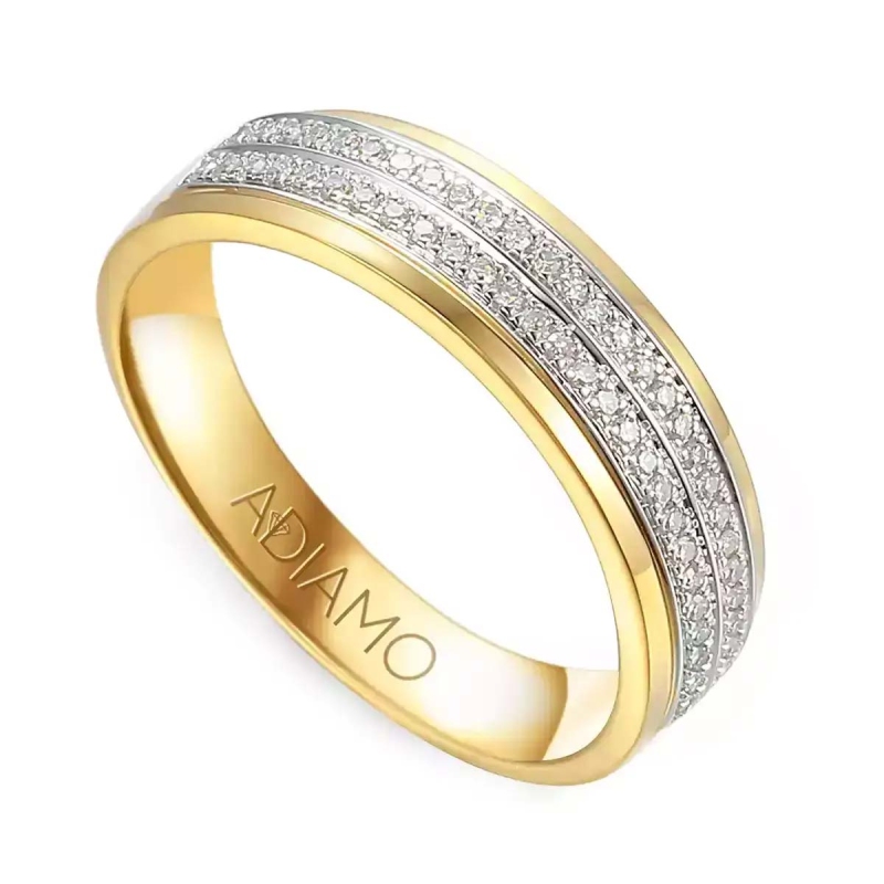 Pierścionek obrączkowy z diamentami (R81543 Y): 10 - zdjęcie: 1