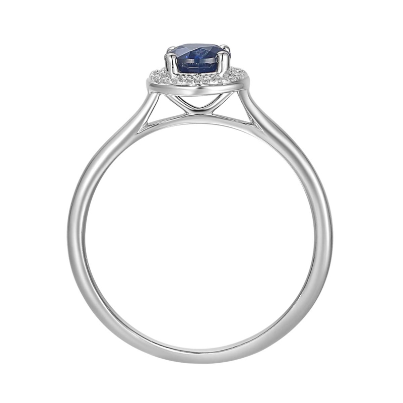 Pierścionek z szafirem i diamentami (R62900 W M SA): 10 - zdjęcie: 2