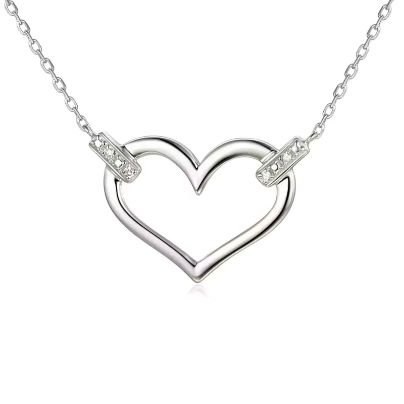 Naszyjnik serce z diamentami (N05641 W C 375) - zdjęcie: 1