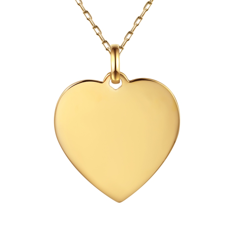 Zawieszka złota blaszka serce pod grawer (P94238 Y) - zdjęcie: 1