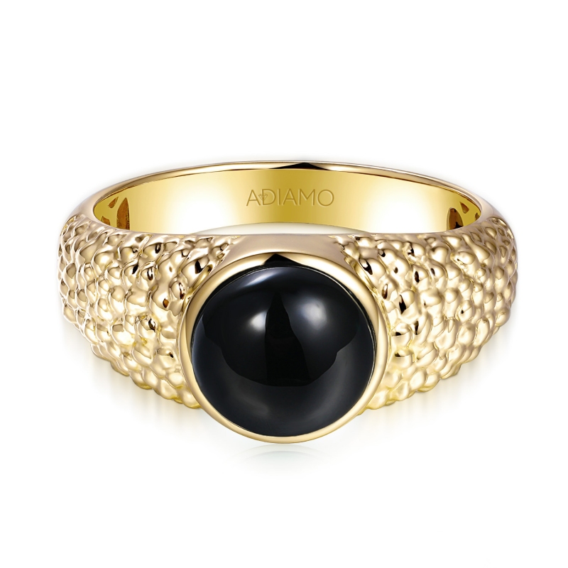 Sygnet złoty z czarnym agatem (R97687 Y BAG): 24 - zdjęcie: 3