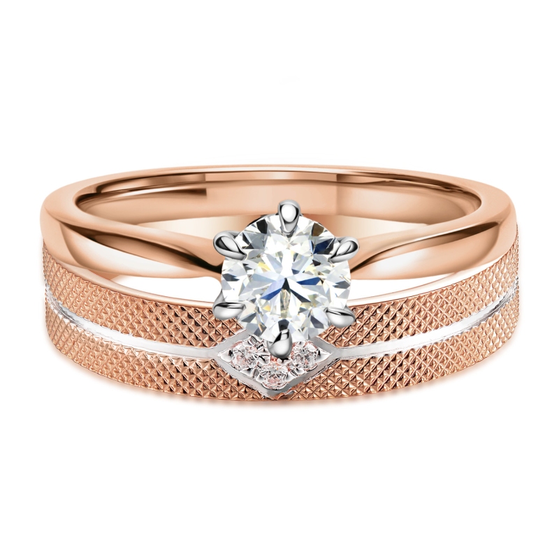 Obrączka z diamentami, 4 mm (O-R99904 RW): 8 - zdjęcie: 4