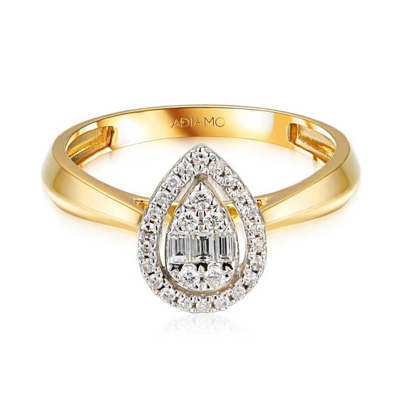 Pierścionek z diamentami (R100463 YW): 13 - zdjęcie: 2