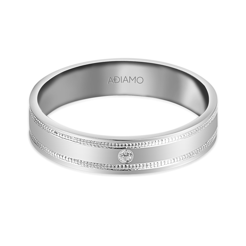 Obrączka z diamentem, 4 mm (O-R99878 W): 8 - zdjęcie: 3