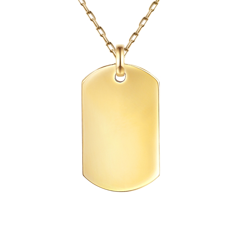 Zawieszka złota blaszka „nieśmiertelnik” pod grawer (P94237 Y) - zdjęcie: 1