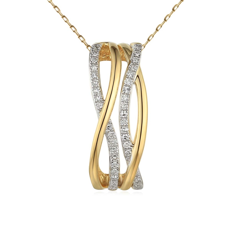 Zawieszka z żółtego złota z diamentami - 0,10 ct (P56276 Y) - zdjęcie: 1