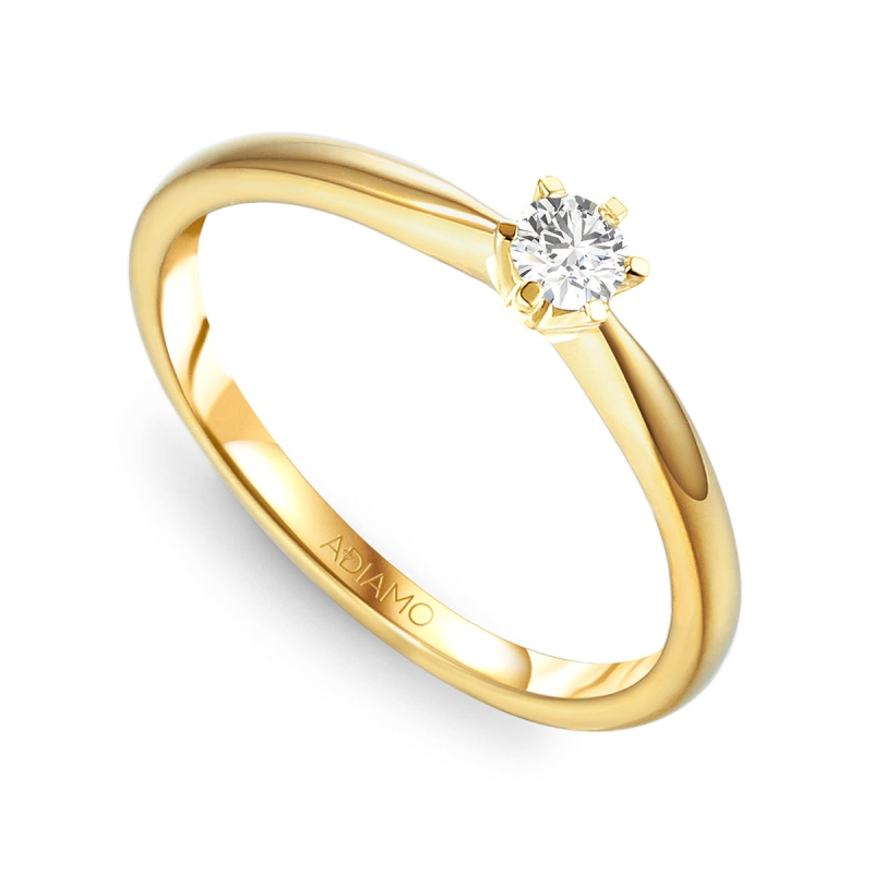 Pierścionek z diamentem, żółte złoto pr.585 R34130 0,25ct: 8 - zdjęcie: 1