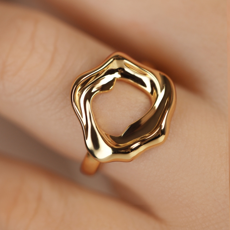 Pierścionek srebrny pozłacany (R100872 Y 925): 14 - zdjęcie: 3