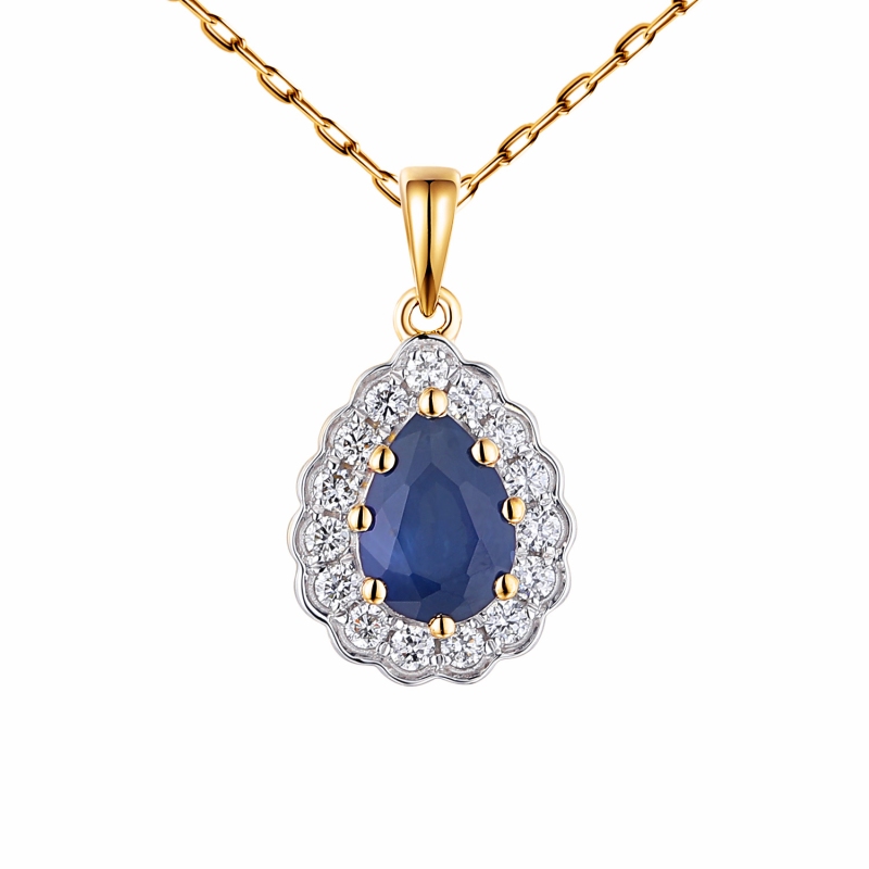 Zawieszka z szafirem i diamentami (P82052 Y SA) - zdjęcie: 1