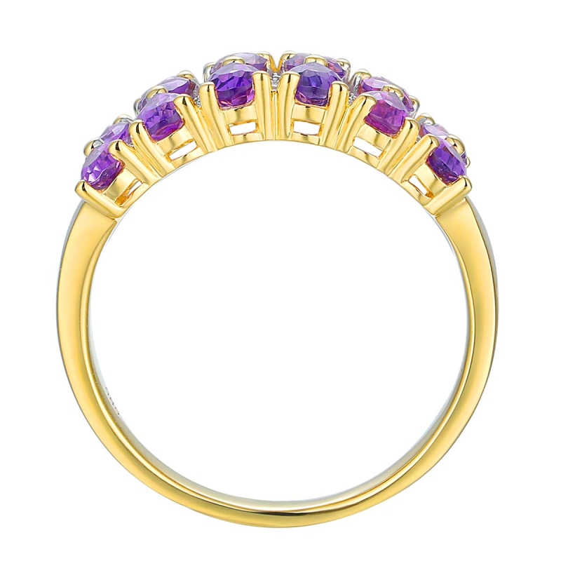 Pierścionek z ametystami i diamentami (R93895 Y AM): 16 - zdjęcie: 3