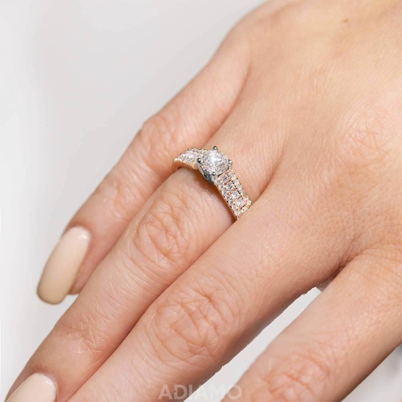 Pierścionek z diamentami (R40639 YW 0,50ct): 12 - zdjęcie: 2
