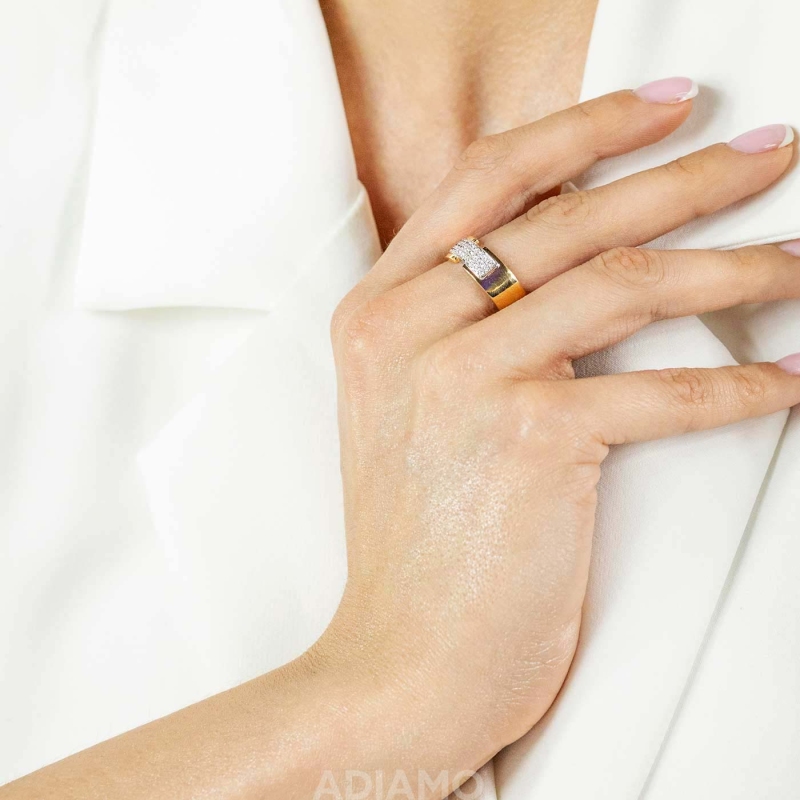 Pierścionek z diamentami (R85008 YW): 9 - zdjęcie: 2