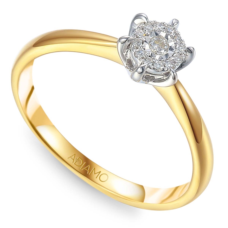 Pierścionek z diamentami (R59016 YW): 10 - zdjęcie: 1