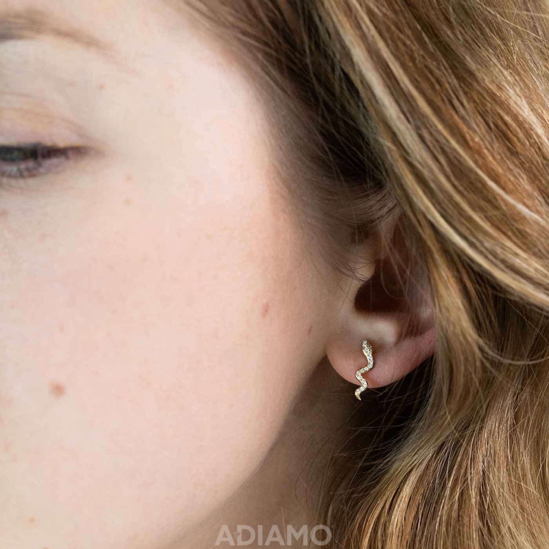 Kolczyki węże z diamentami (E88803 Y S) - zdjęcie: 2