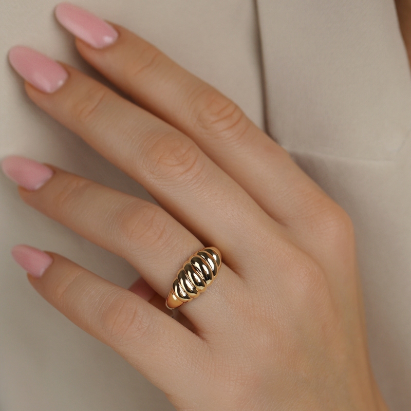 Pierścionek srebrny pozłacany (R100864 Y 925): 14 - zdjęcie: 2