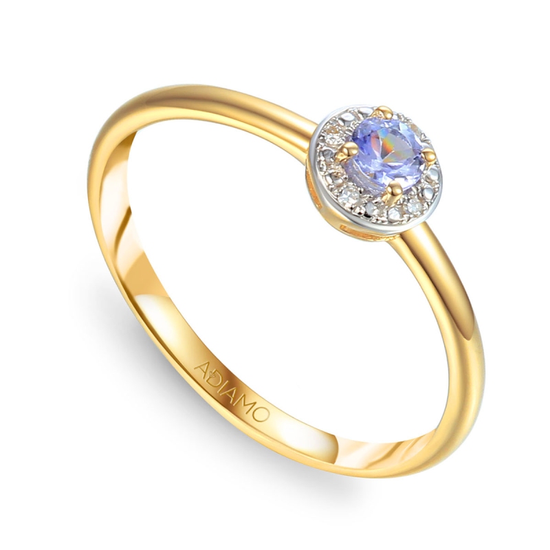 Pierścionek z tanzanitem i diamentami (R69341 Y T): 7 - zdjęcie: 1