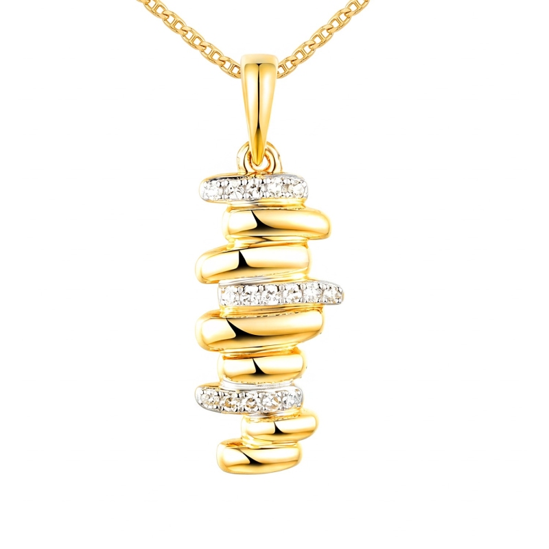 Zawieszka z żółtego złota z diamentami (P105442 Y) - zdjęcie: 1